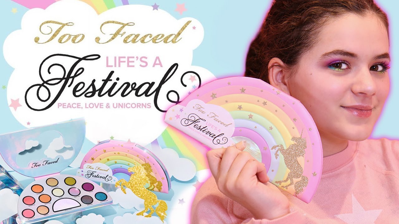 Too Faced Life's a Festival Makeup Tutorial, Palette Review, & Swatches!