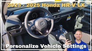 Honda HRV LX (2023 - 2025) Vehicle Settings: Everything you need to know about