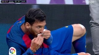 Messi Mouth Injury - El Clasico - 042217 La Liga