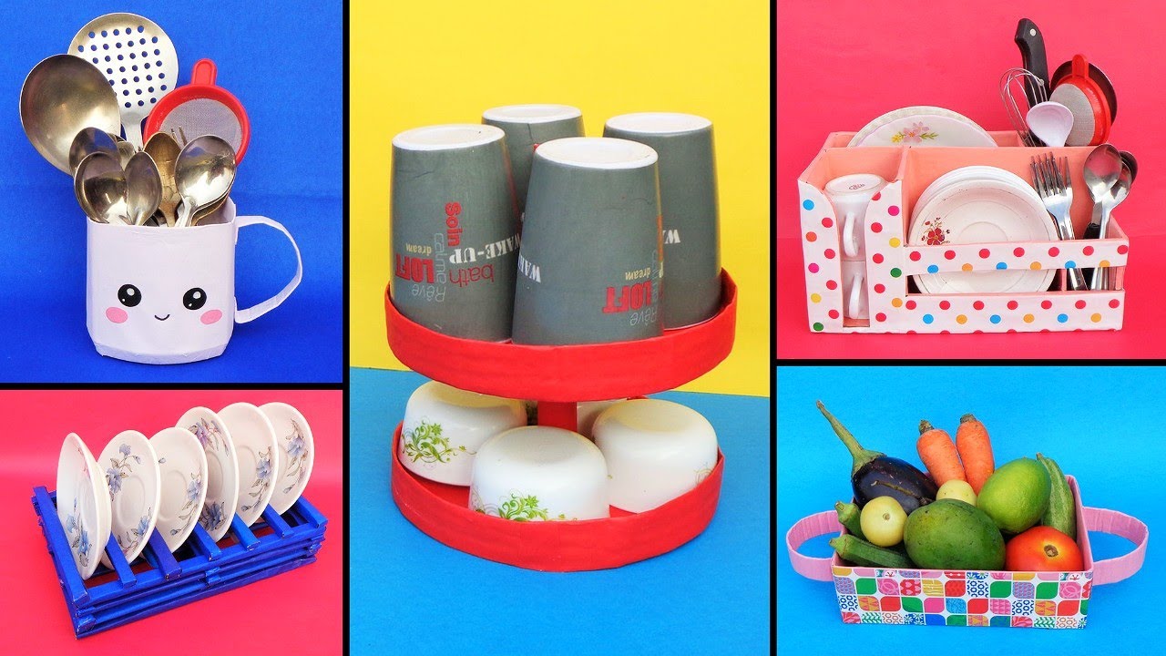 5 Useful Kitchen Organisation Ideas/ Best out of waste crafts/ DIY