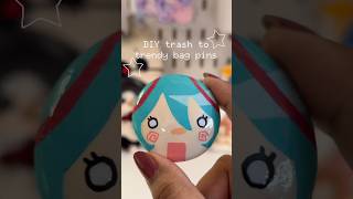 DIY trash to trendy bag pinss✨#acrylicmarkers #DIY #fanart #diyideas #miku hatsune miku