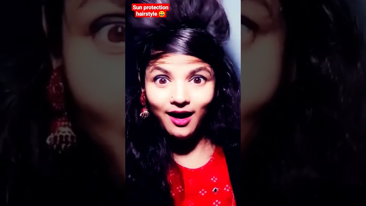sun protection hair style/very simple & easy hair style 😀