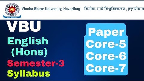 VBU BA English honours Semester 3 syllabus | VBU Syllabus | Sk_Edutorial |