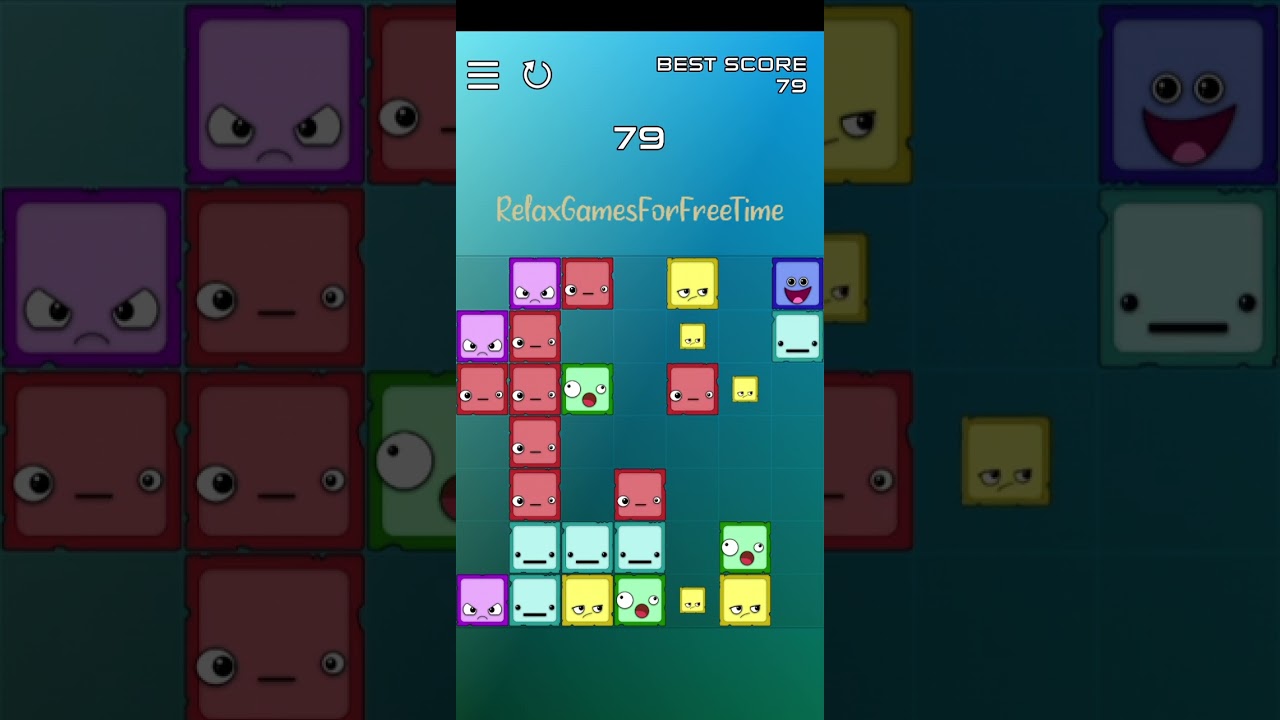 Bloup - Score 122 endless block slide logic puzzle brain connect color match game walkthrough