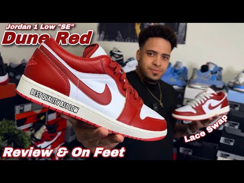 THE QUALITY 🔥 Jordan 1 Low “SE” Dune Red - Review, Lace Swap & On Feet