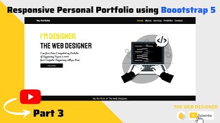 Part 3 | Complete Responsive Portfolio Website Design Using HTML CSS & JavaScript From Scratch 🔥