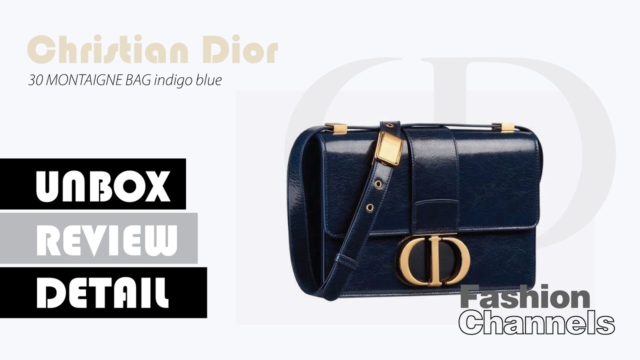 Dior 30 Montaigne Box Small Lamb Blue Indigo