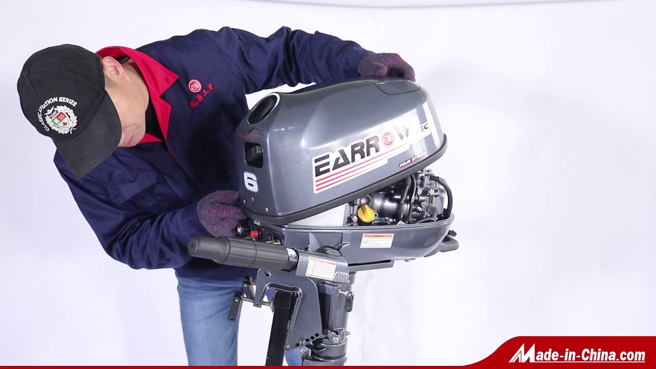 [Earrow Outboard] How to use Earrow 4 stroke 6HP outboard - YouTube