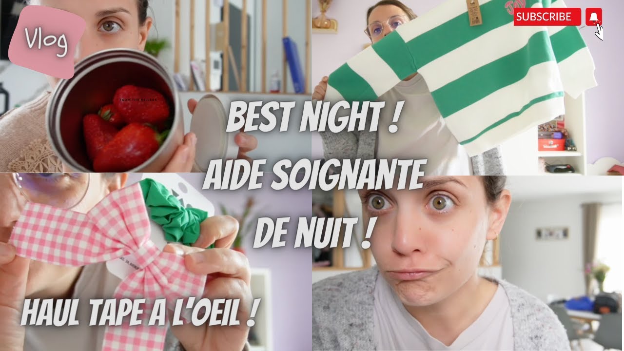 ⌜VLOG⌝ Best Night ! Ma toute première nuit aide soignante ! Haul Tape a l'oeil 🌙