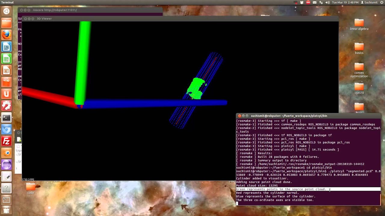 Cylinder detection using ransac ros point cloud library youtube