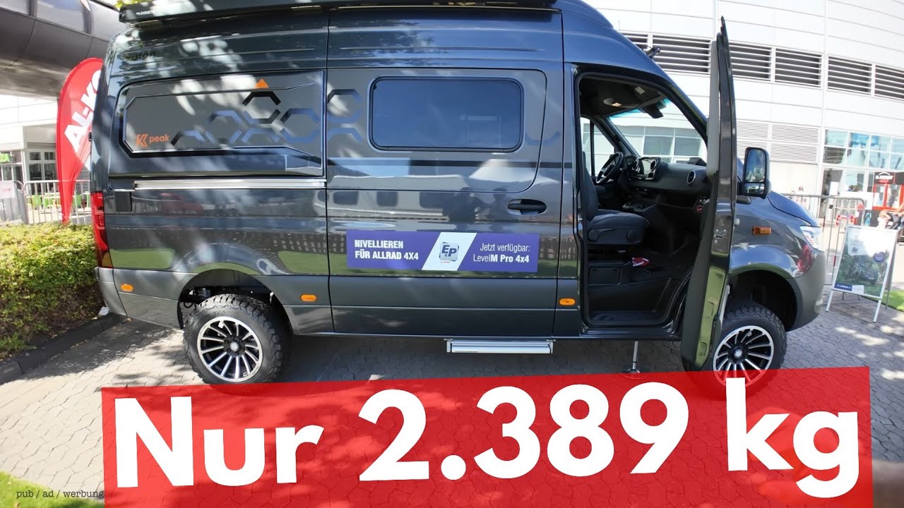 LEICHTESTES 4X4 SPRINTER WOHNMOBIL 2.389 kg Sprinter Alko extrem leichte Hubstützen Wiegefunktion