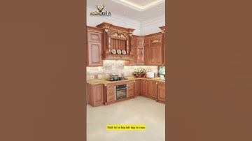 Tủ bếp kết hợp tủ rượu tân cổ điển#noithatbietthu #thicongnoithat #thietkenoithat #bietthutancodien
