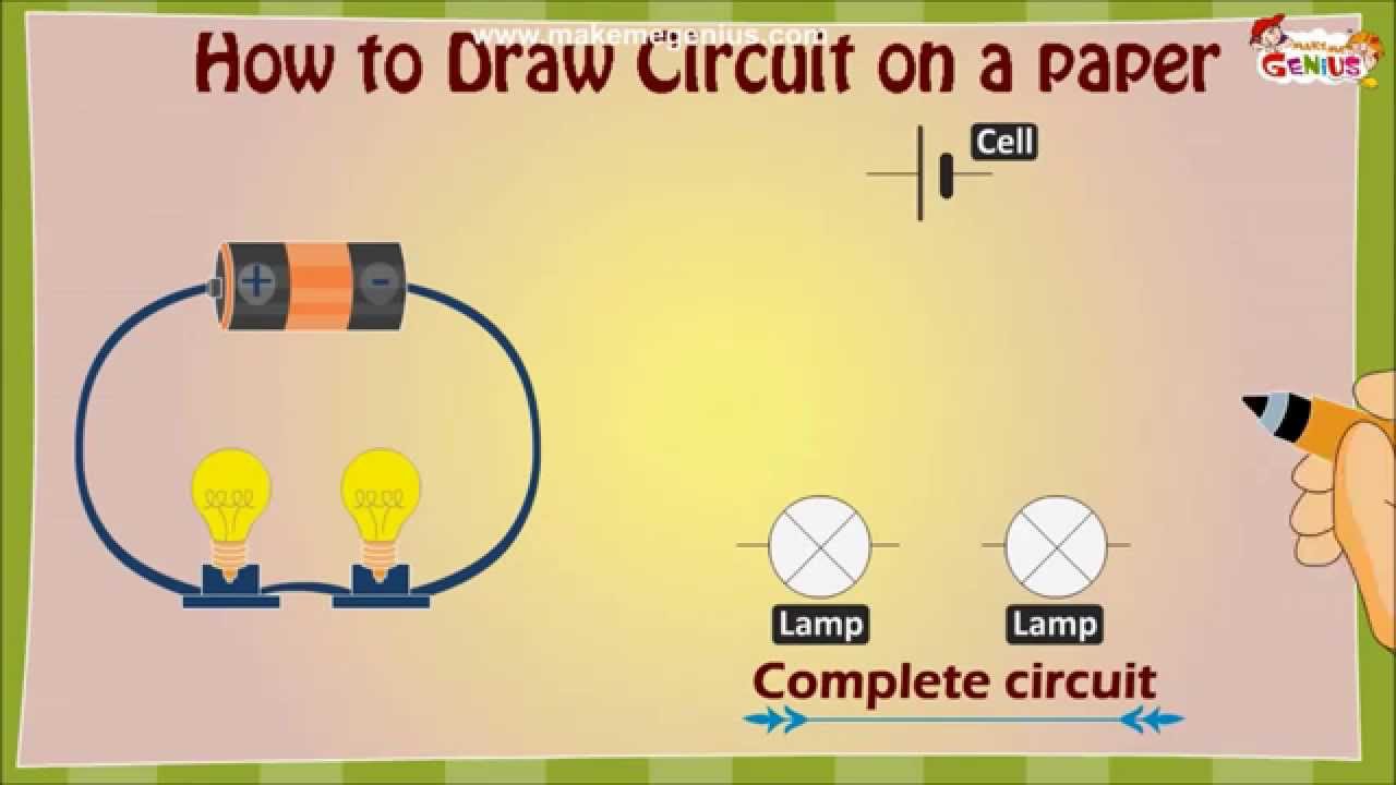 Cartoon Draw A Sketch Of A Circuit for Kids