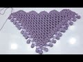 honeycomb 3D pattern crochet shawl tutorial شال كروشيه مثلث بغرزة ثلاثية الابعاد على شكل خلية نحل