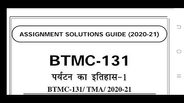 BTMC 131 Ignou Solved Assignment 2020-21