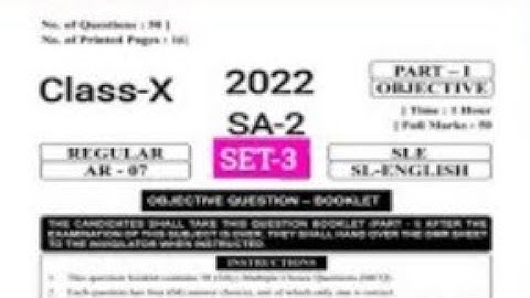 SA2 CLASS 10th ENGLISH QUESTION ANSWER || 10th CLASS SAZ ENGLISH QUESTION ANSWER (ENGLISH OBJECTIVE)