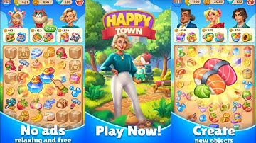 Happy Town: Merge Adventure Gameplay Walkthrough Level 1-6 (Ios.android) #gamingvideos