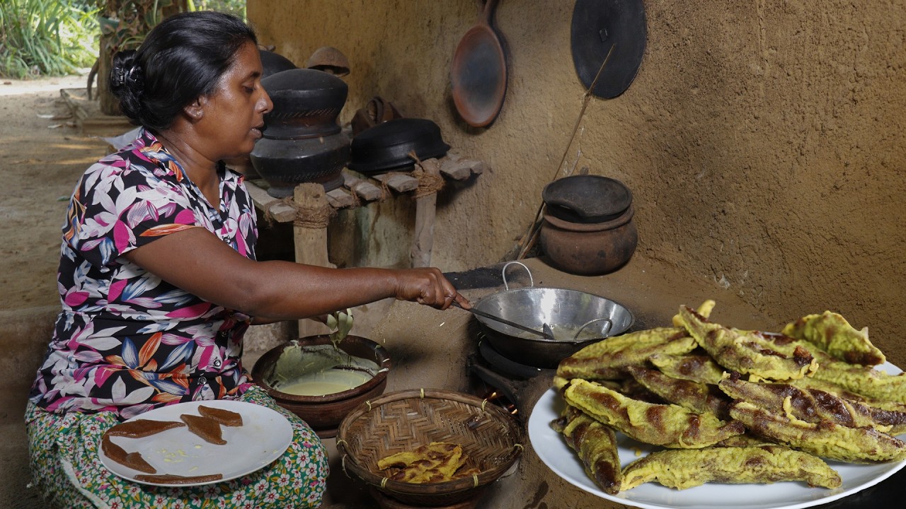Sri Lankan mung kavum / This is how I make soft, flavorful kavum. village kitchen recipe