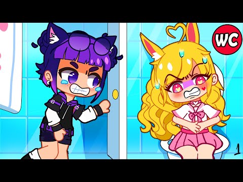 Senpai! I Can't Hold Longer!! | Awkward Moments In The Bathroom | Gacha Life | Clap! Snap!