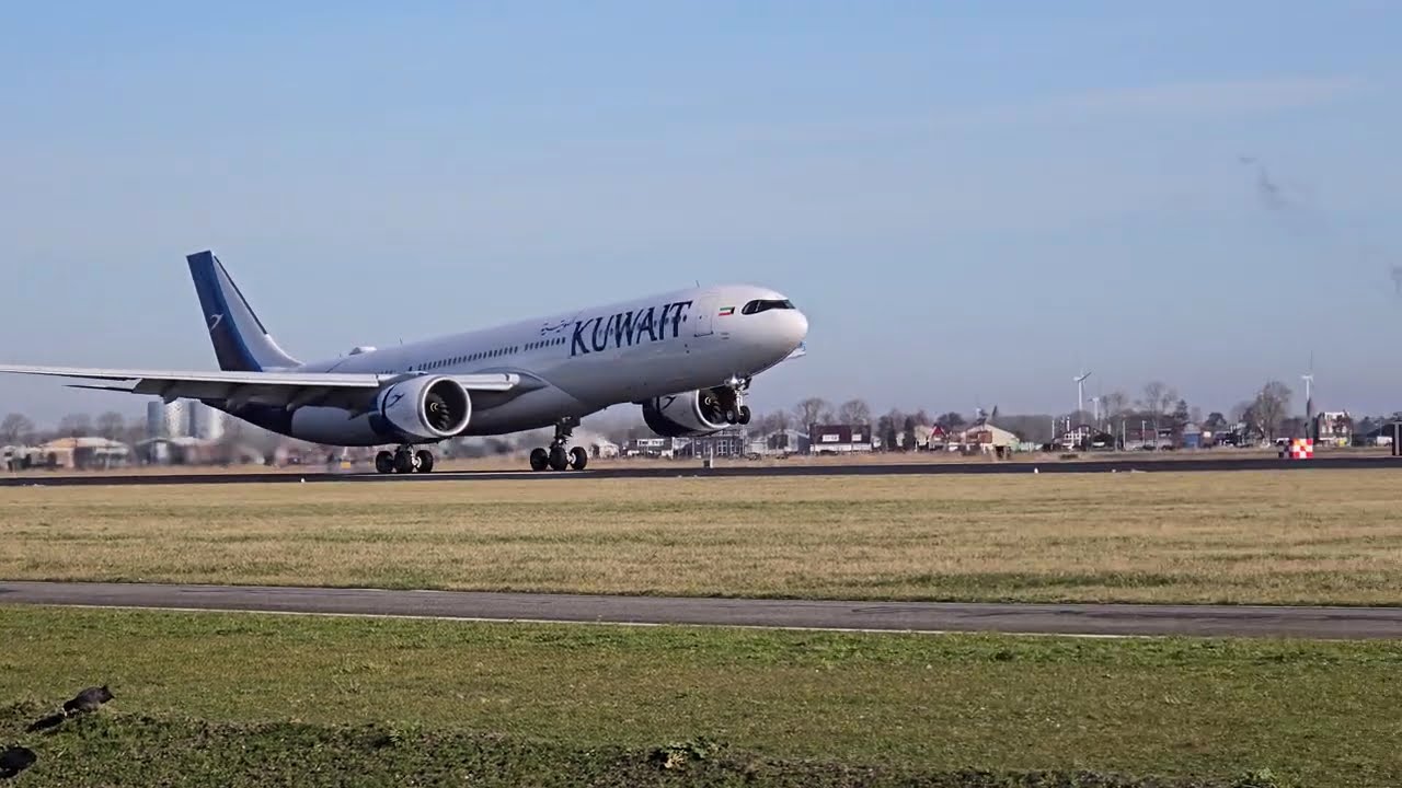 Kuwait Airways Airbus A330-941 9K-APL Landing At Amsterdam Schiphol | KWI → AMS 🇰🇼✈️🇳🇱