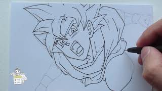 16 Drawing Goku Super Saiyan God SSJG 超サイヤ人ゴッド