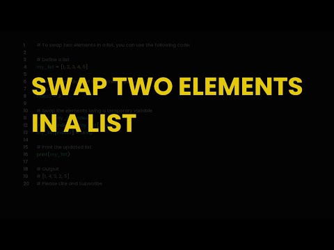 Swap two elements in a list