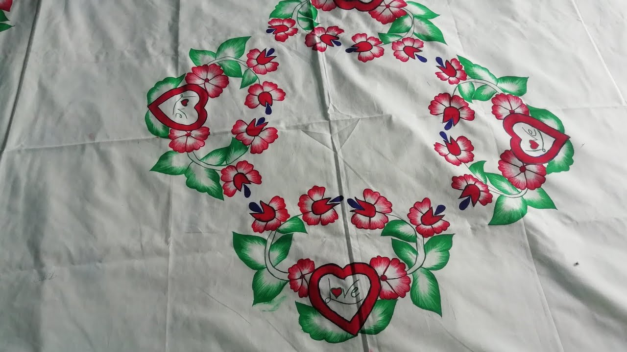 Paint ka new design Bedsheet paint chadar YouTube