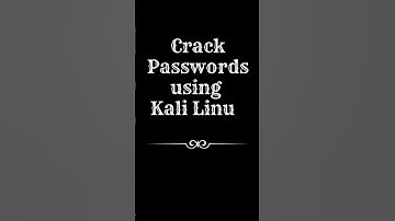 Crack Passwords Using Kali Linux. #hacking #kalilinux #passwordcracking #hacker