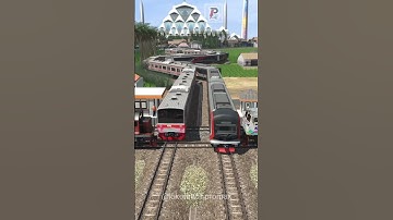 Kereta Api Cepat Melintasi 4 Persilangan Adu Lokomotif Kereta #railroad #railway #automobile #train