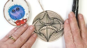 How to Draw Paradox Pattern on a Round Wood Disk Ornament