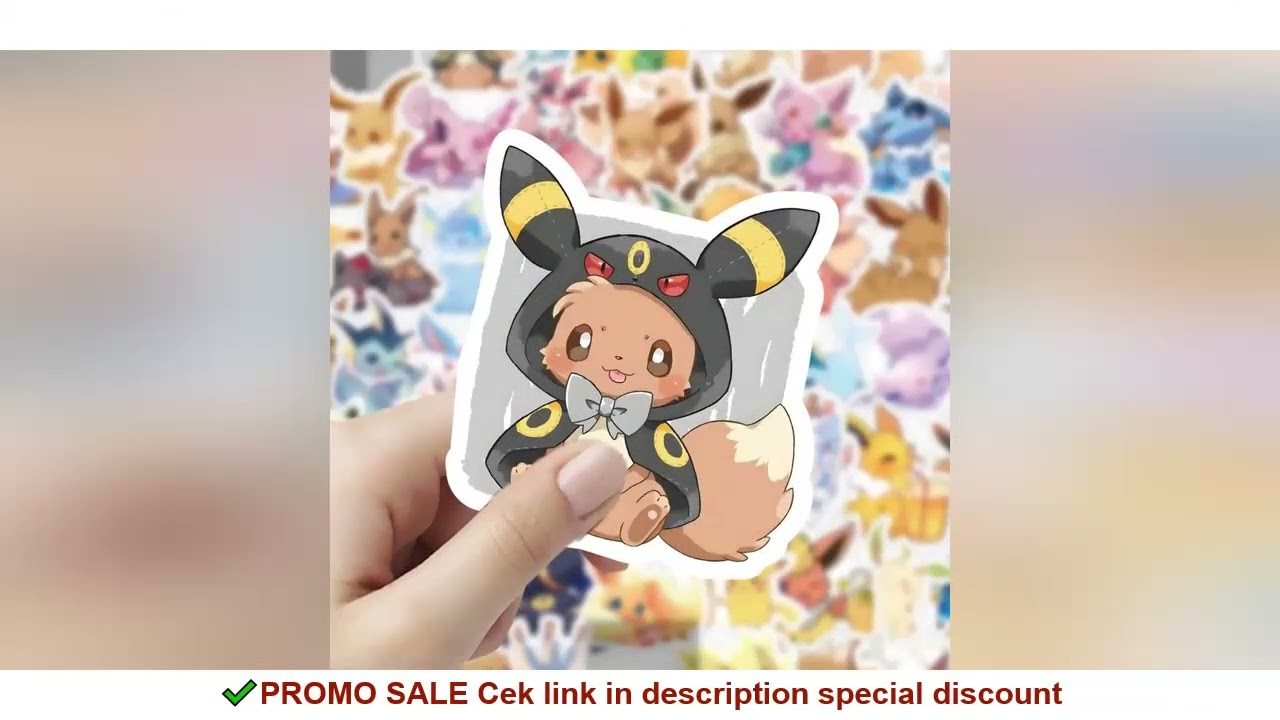 10/30/60pcs Kawaii Cartoon Pokemon Eevee Stickers for Kids DIY Scrapbooking Phone Car Waterproof Cut