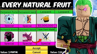 Trading EVERY Permanent Natural Fruit in 24 Hours in Blox Fruits