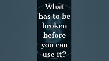 Riddle: What has to be broken before you can use it? #shorts #riddles