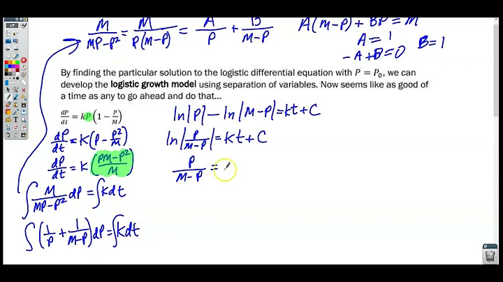 Section 7-9 Video 1- Logistic Models with Differential Equations