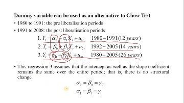 Chow Test for Structural Stability and Checking structural stability using Dummy Variable