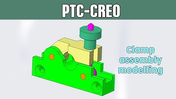 PTC-CREO assembly tutorial #4 | Clamp assembly