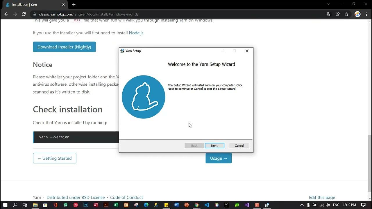 How to install Yarn on Windows 10 [Update 2022] YouTube