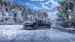 powerful sports car standing ready under the bright sky, aggressive stance, clean setup,