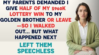 My Parents Demanded I Give Half Of My $960K Lottery Win To My Golden Brother Or Leave—So I Walked...