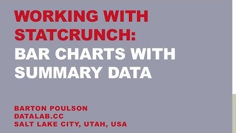 Working with StatCrunch: Bar Charts with Summary Data