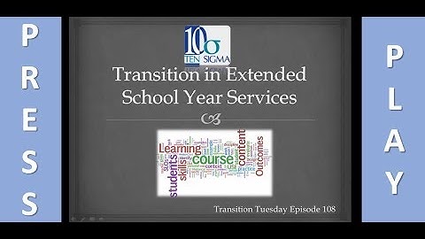 Extended School Year Services (ESY) in Episode 108 of Transition Tuesday
