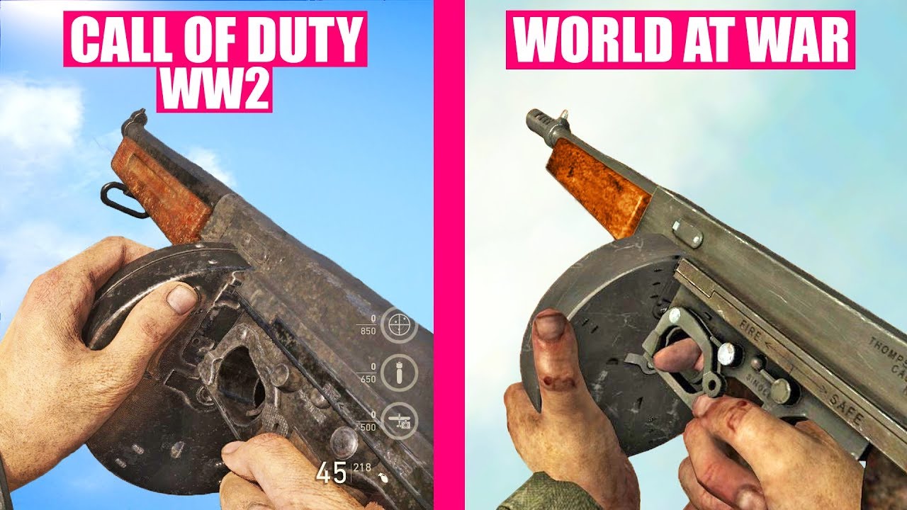Call of Duty WW2 Guns Reload Animations vs Call of Duty World at War YouTube