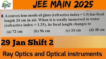 A convex lens made of glass ( refractive index = 1.5 ) has focal length 24 cm in air . When it is