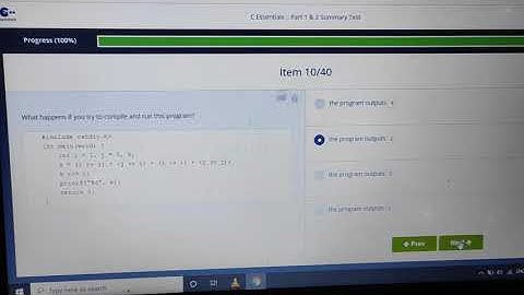 Cisco  Programming Essentials in C: Summary TEST  2  (1&2) (CLA)  Answers
