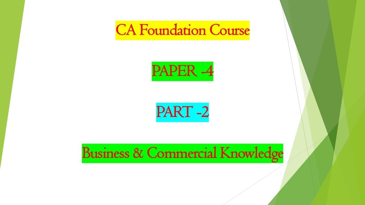 CA Foundation #paper -4 #part -2# business & commercial Knowledge ...