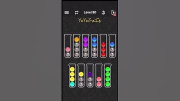 Ball Sort Color Water Puzzle Level 80 Walkthrough 🧪⚪️⚪️⚪️⁉️, #mystery level, #shorts