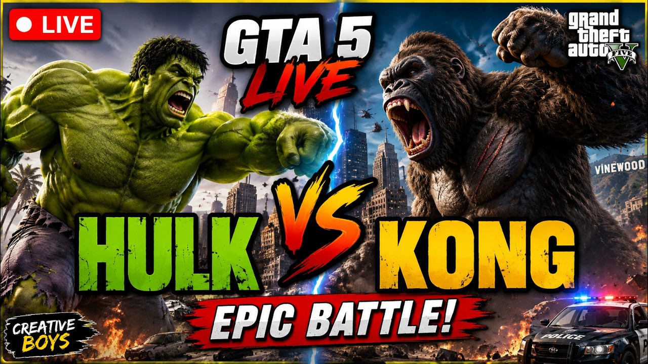 🔴 GTA 5 LIVE | HULK VS KONG FULL TIMEPASS EP 025 #gtav #gta5 #games #verticallive