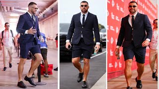 Travis Kelce s shorts suit splits fans ahead of Chiefs vs Eagles game