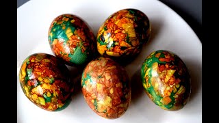 Как покрасить яйца на Пасху./  Мраморные яйца /   Самый простой  рецепт /
