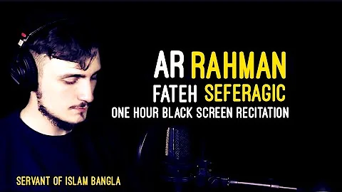 1 Hours Black Screen Quran Recitation by Fatih Seferagic | Surat Rahman | Rain & Thunderstorm